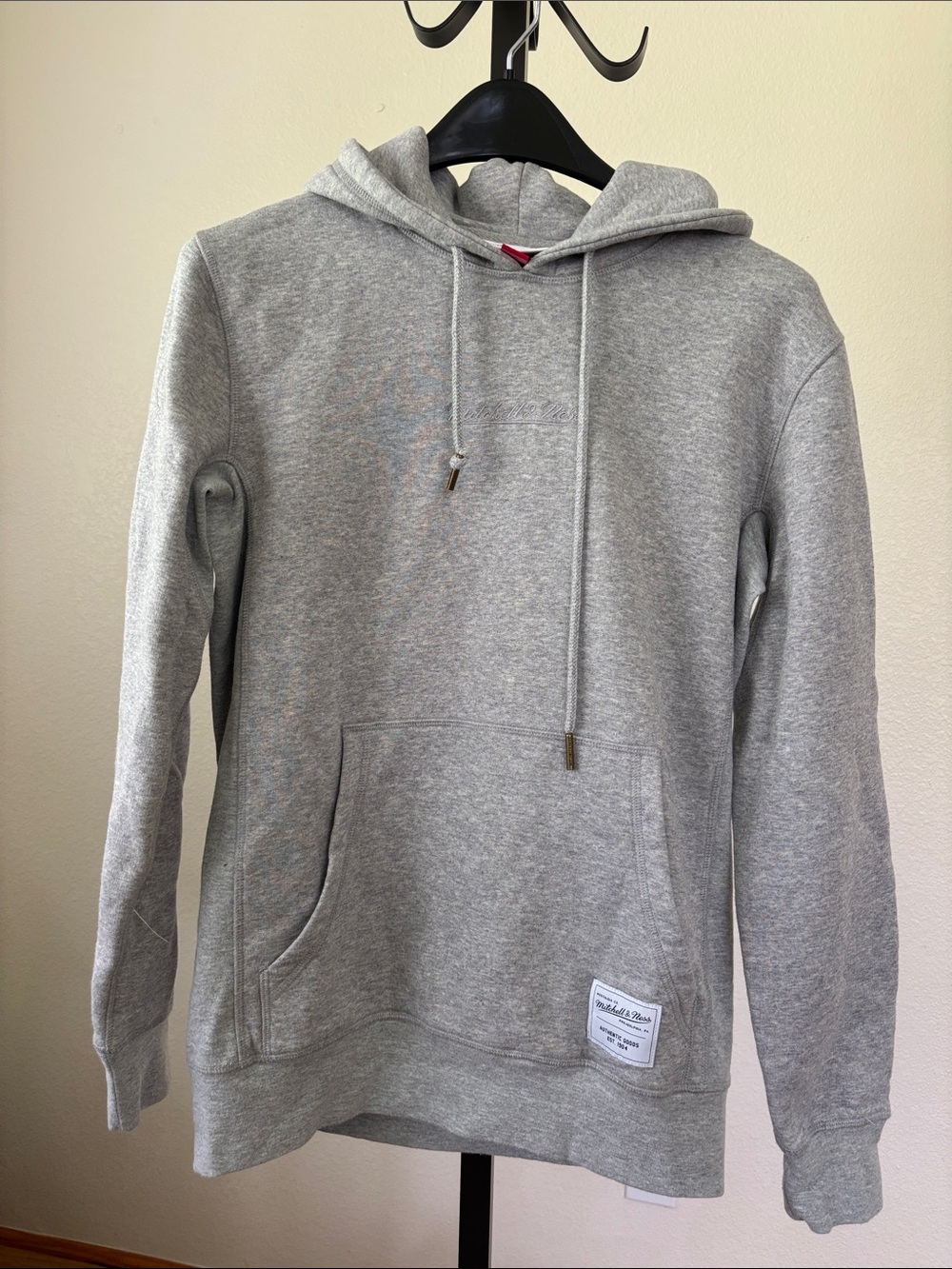 Mitchell & Ness Light Grey Pullover Hoodie